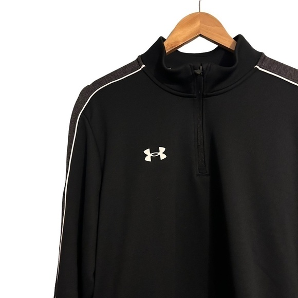 Under Armour Command Warm Up 1/4 Zip Mens Large Jacket Black/Gray/White NWT - Picture 2 of 8